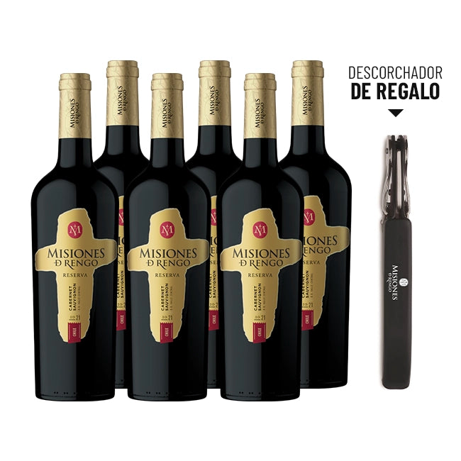 6 VINOS MISIONES DE RENGO RESERVA CABERNET SAUVIGNON 750CC