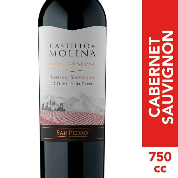 VINO CASTILLO DE MOLINA GRAN RESERVA CABERNET SAUVIGNON 750CC