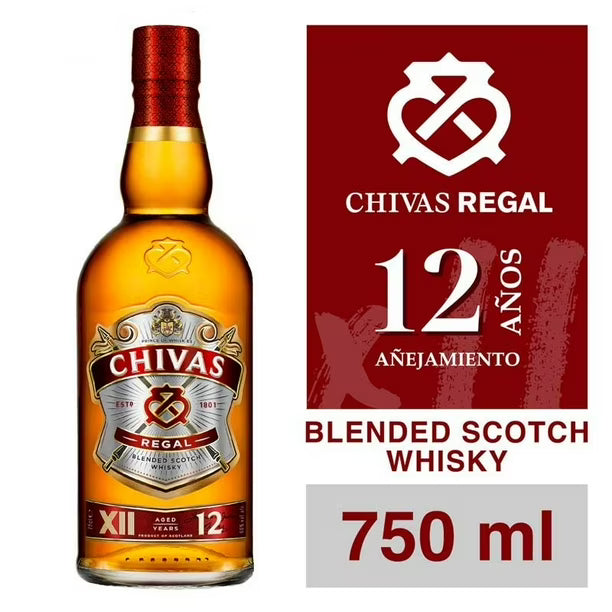 WHISKY CHIVAS REGAL 12 AÑOS 750CC