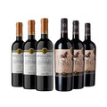 3 TORO DE PIEDRA GRAN RVA CARMENERE + 3 MEDALLA REAL RVA CARMENERE 750CC