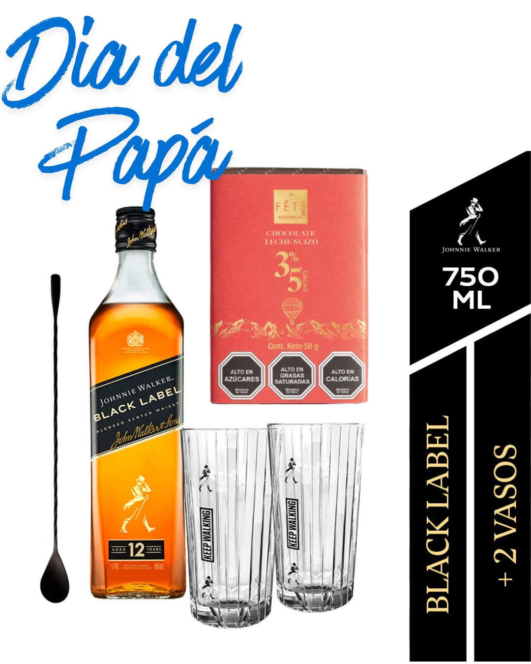 Pack Experiencia "Black Label": Whisky, Coctelería & Chocolate Suizo