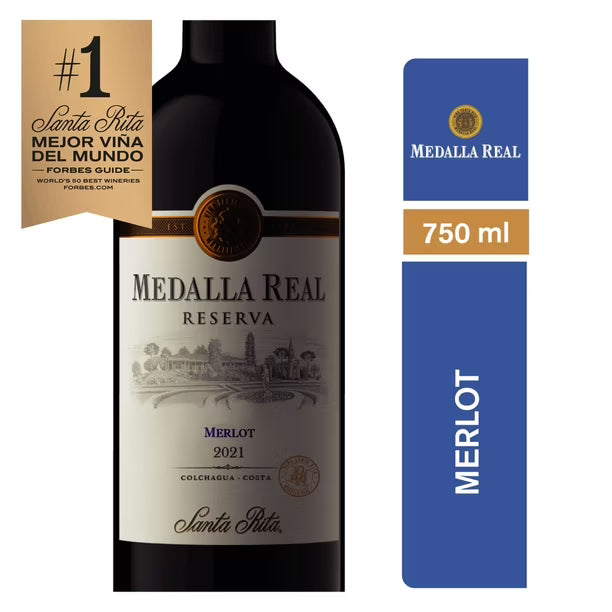 VINO MEDALLA REAL RESERVA MERLOT 750CC