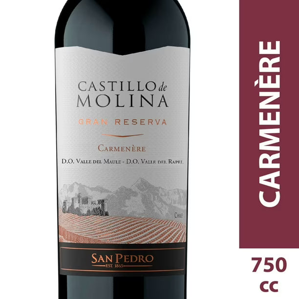VINO CASTILLO DE MOLINA GRAN RESERVA CARMENERE 750CC